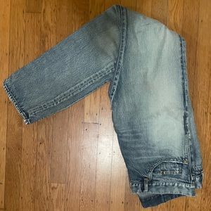 Distressed Saint Laurent Straight Jeans